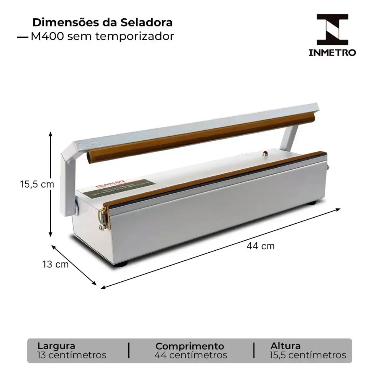 Seladora Manual Isamaq 40cm Sela e Corta Embalagens Plásticas Bivolt - Foto 2