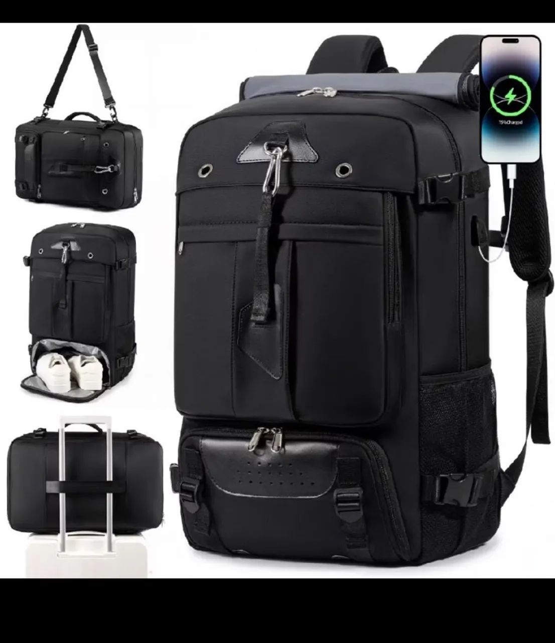 Mochila mala trabalho viagem espaçosa 