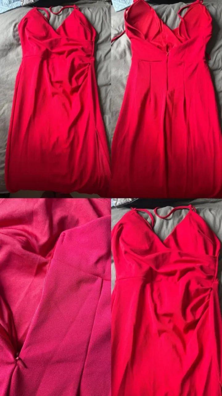 Vestido longo com fenda
