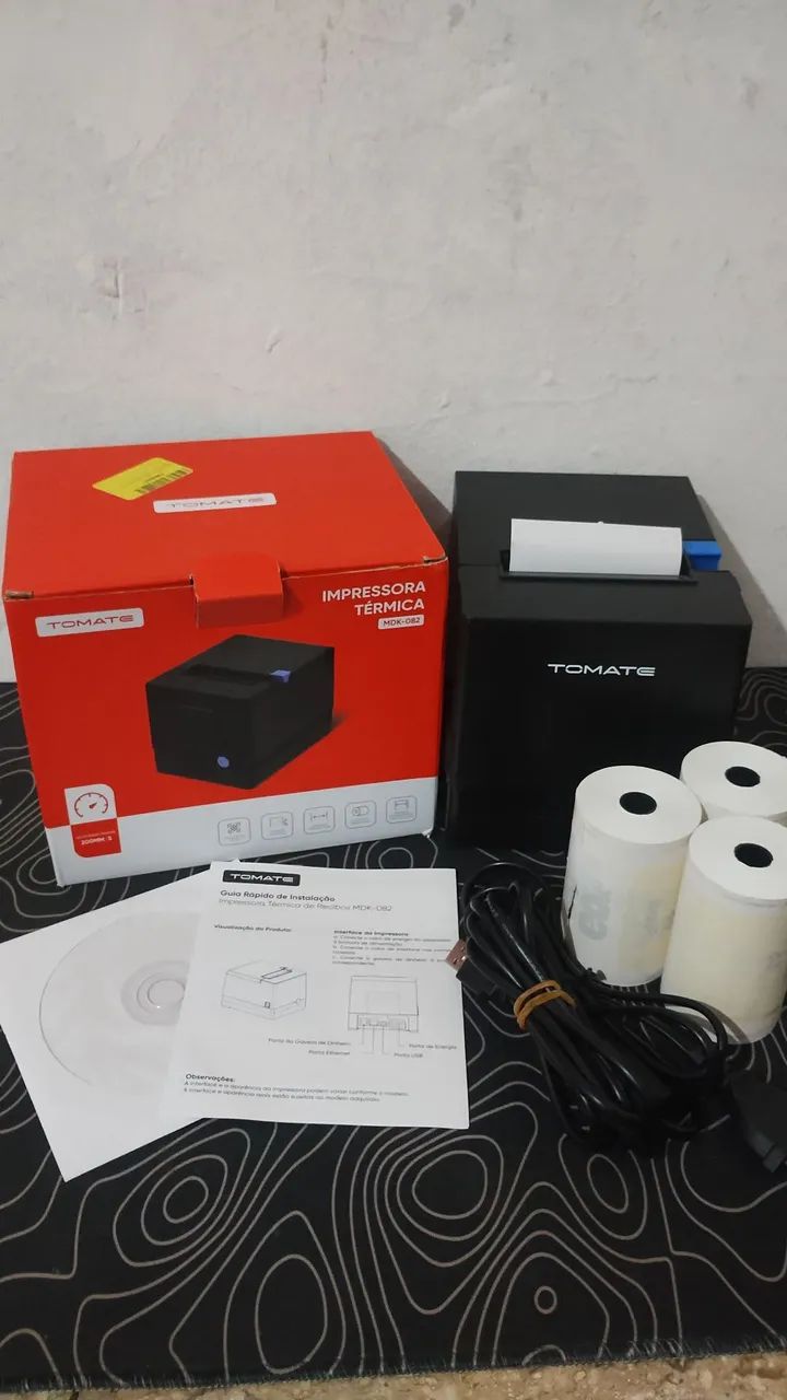 Impressora Térmica Tomate MDK-082 USB/LAN Semi-Nova + 3 Bobinas