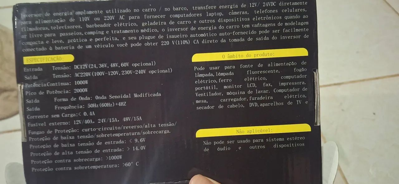 Vende-se inversor de potência 1000w  - Foto 4