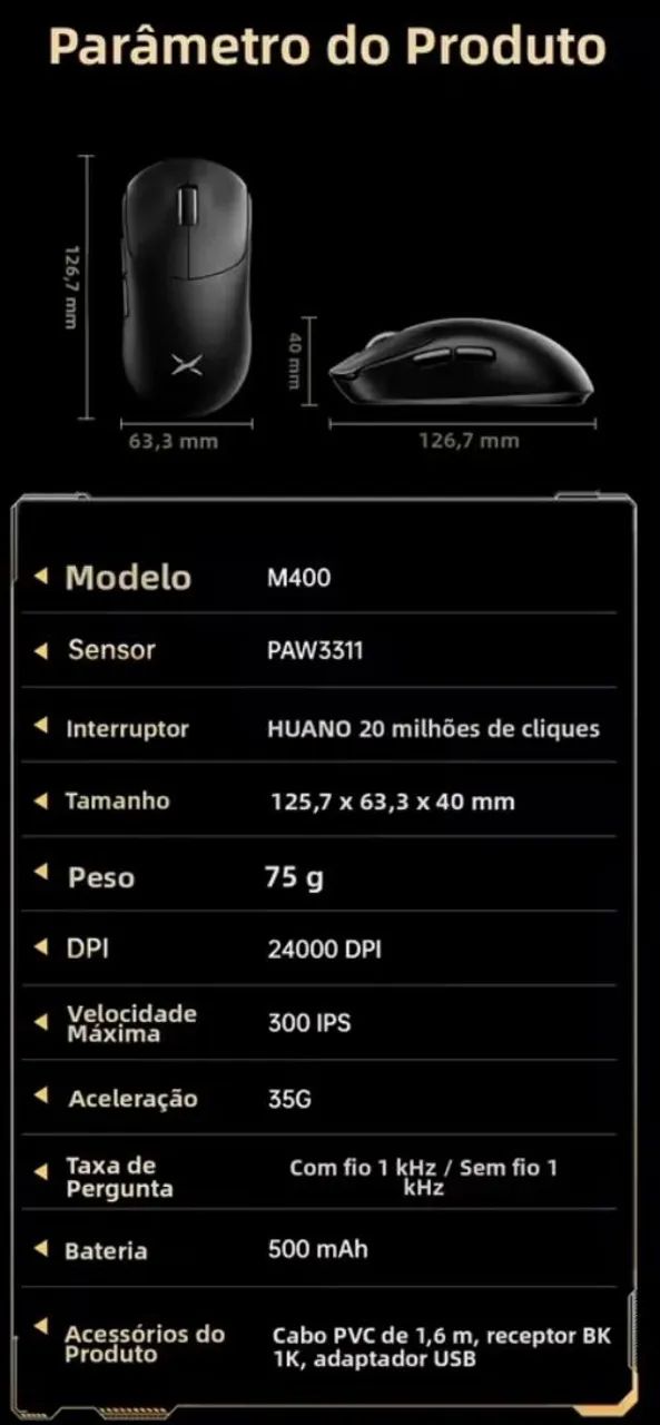 Mouse Delux M400 preto. Novo e lacrado! - Foto 5