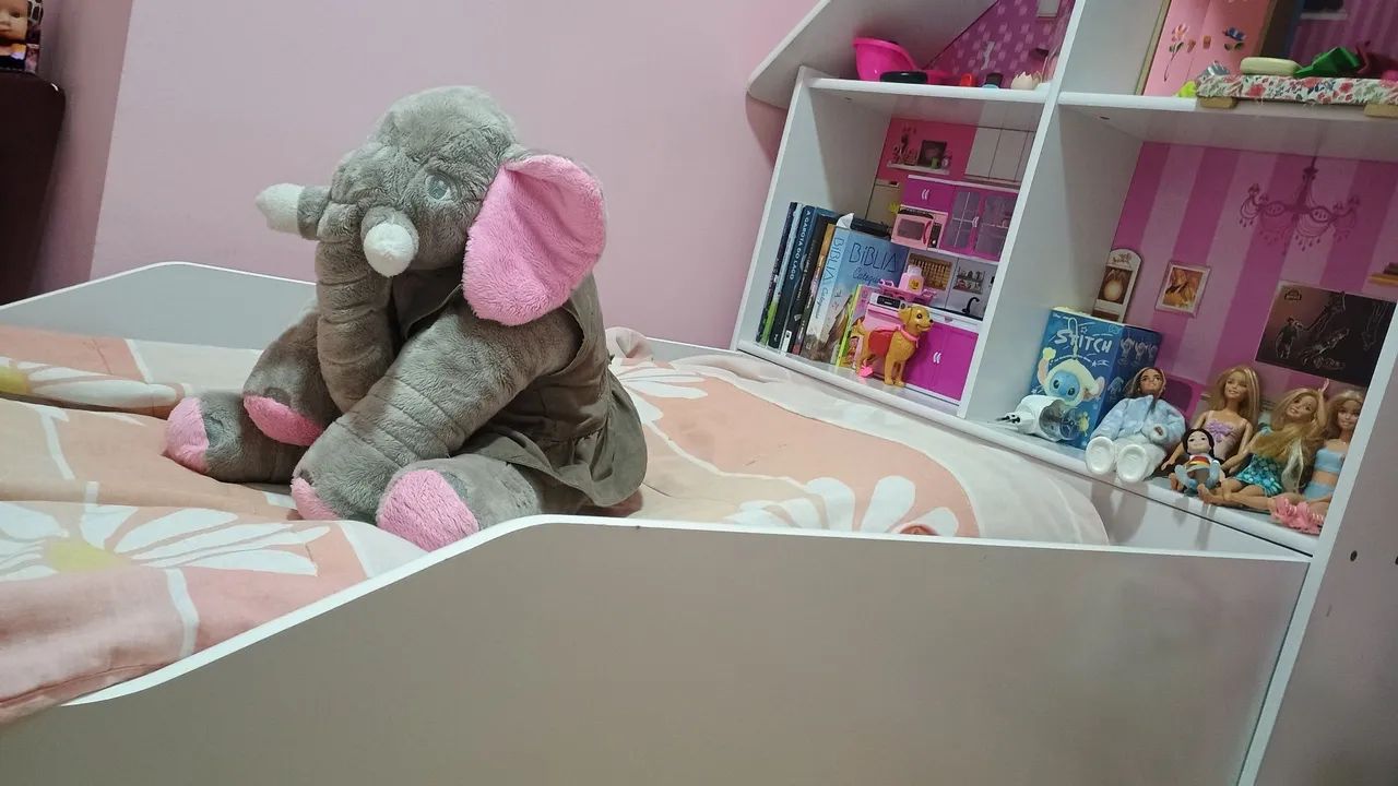 Cama solteiro infantil menina com casinha  - Foto 3