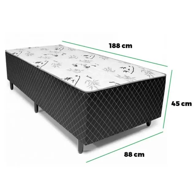 Cama Box de Solteiro Conjugada Espuma Ortopédica Unibox 88×188 - Foto 3