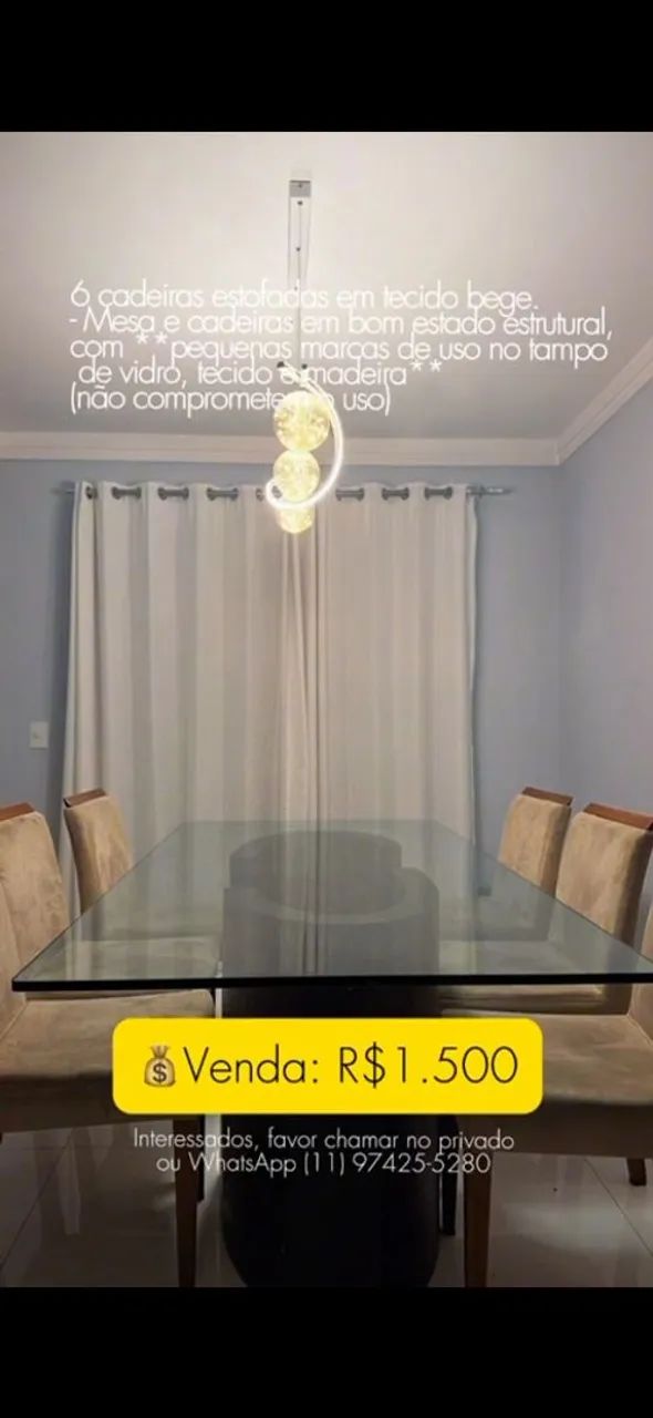Mesa com 6 cadeiras - Foto 3