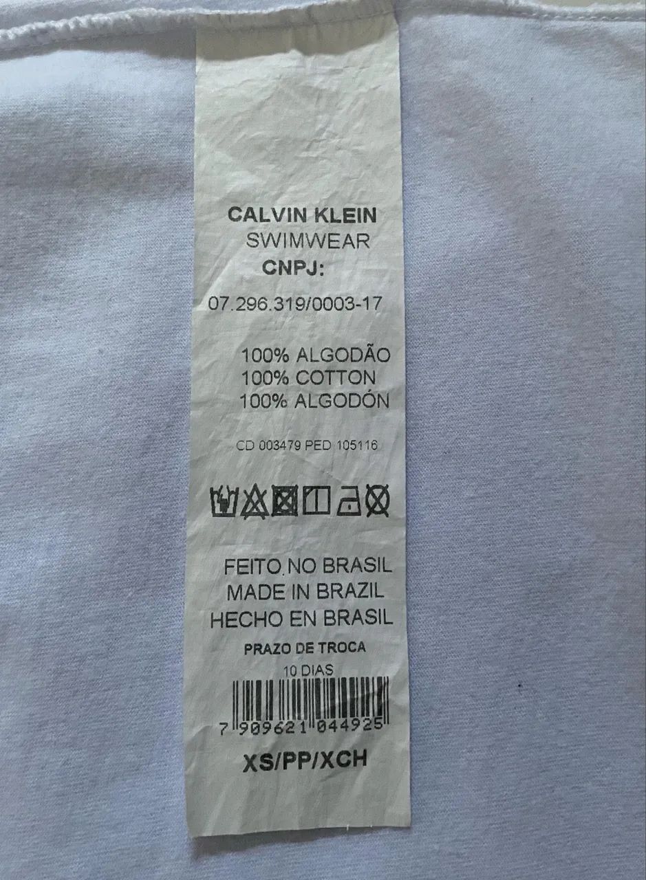 Camiseta Calvin Klein Swimwear Logo Costas Branca Original - PP - Foto 6
