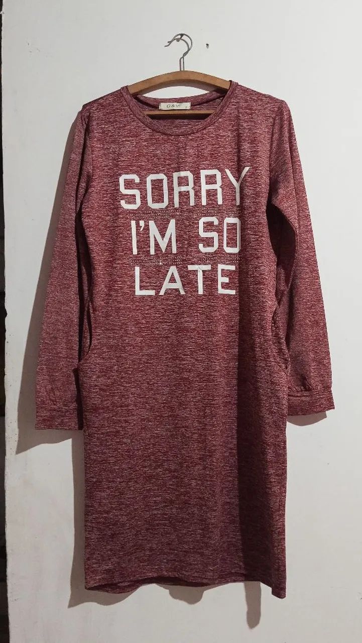 Vestido de manga longa 