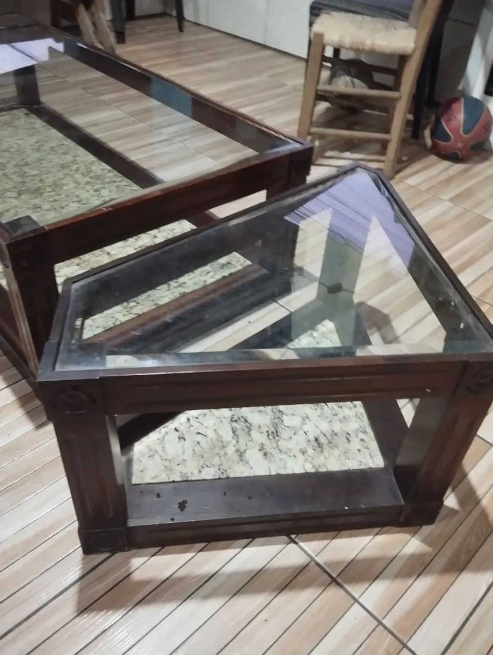 Mesa de centro + mesa de canto antigas  - Foto 2
