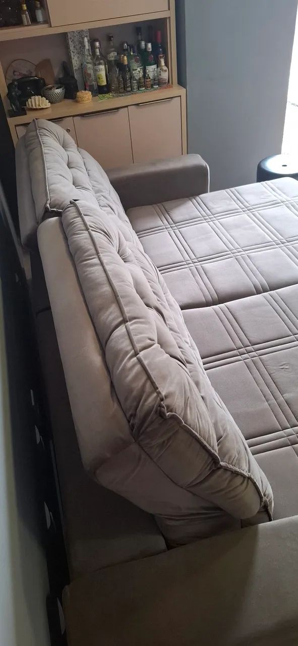 Sofá cama tecido suede - Foto 2