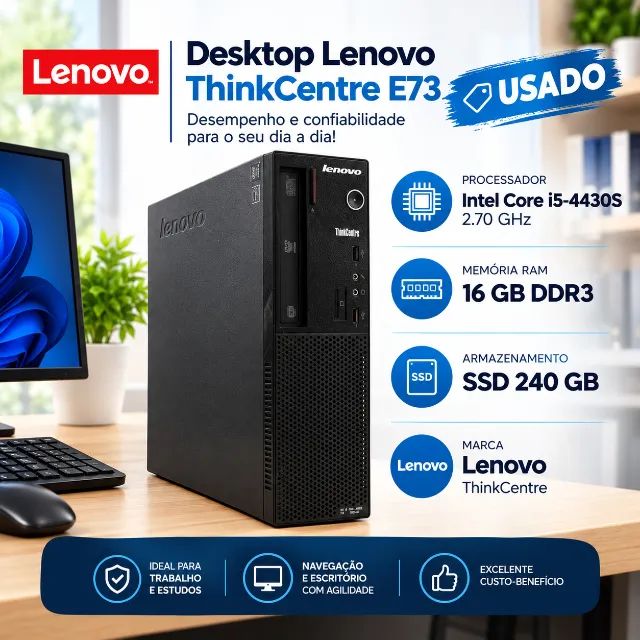 Computador Lenovo ThinkCentre E73 Intel Core i5-4430S