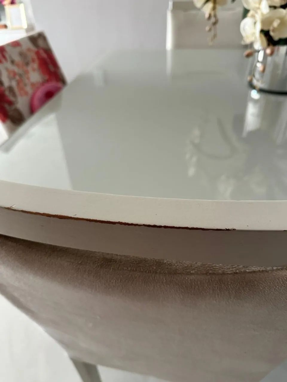 Mesa Quadrada 1,40 x 1,40 - 6 cadeiras - Off White - Foto 2