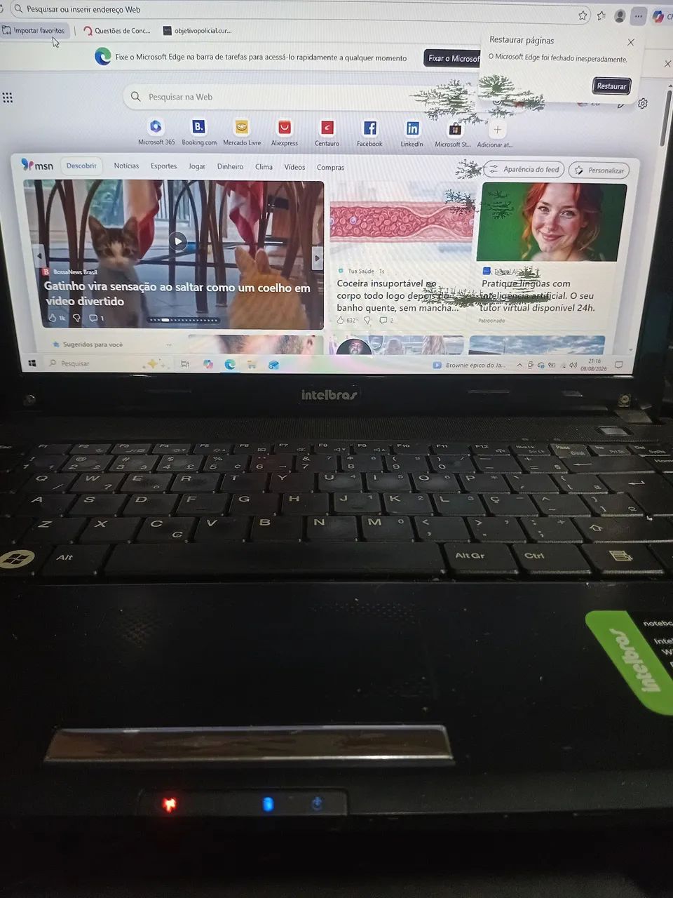 Vendo notebook intelbras 