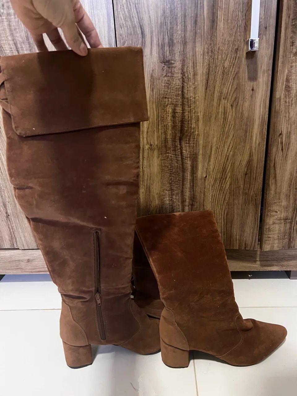 Bota de Couro Camurçina cano longo - Foto 3