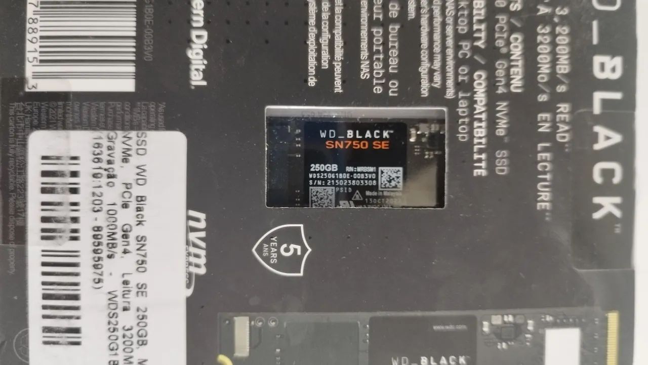 SSD M2 WD_BLACK 250GB - Foto 3