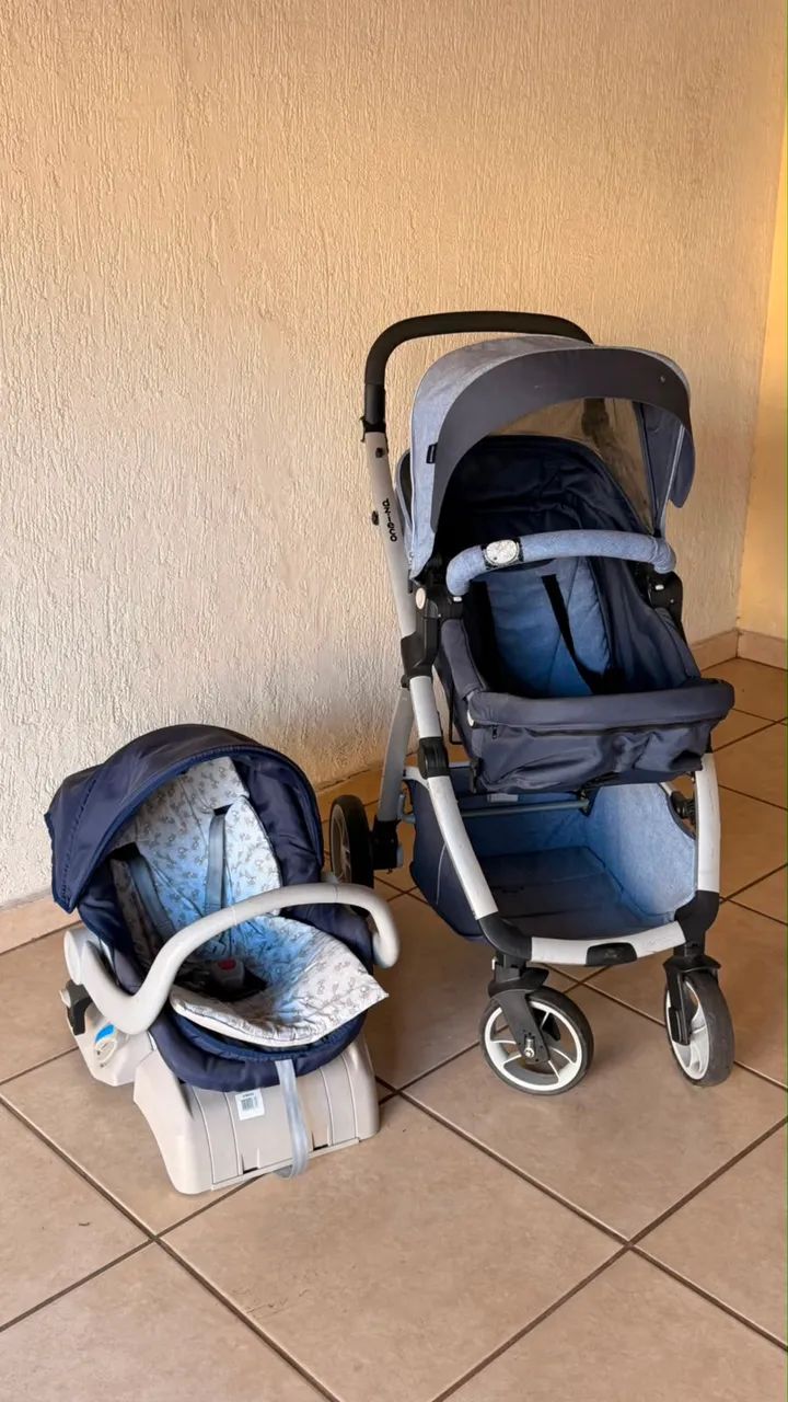 Kit Carrinho de Bebê + bebê conforto. - Foto 2