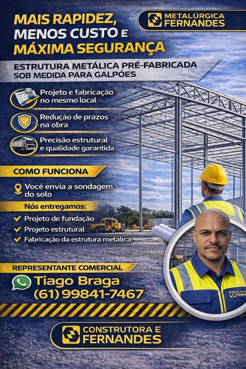 Estrutura para galpão de 2000m²