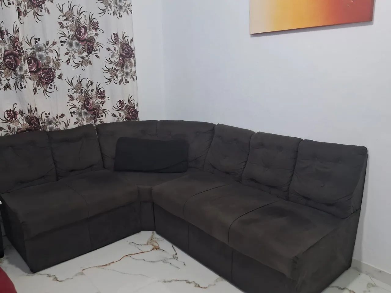 Vendo sofá de canto marrom .1.90 por 1.50. - Foto 4