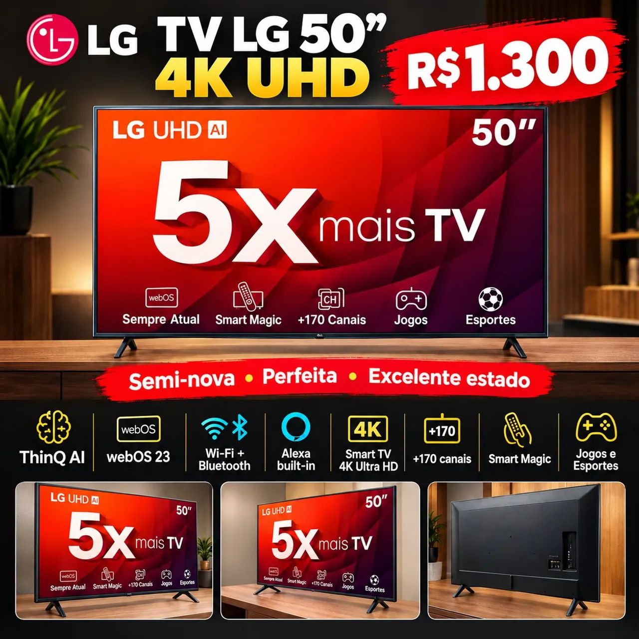 Smart tv 4k LG top de linha 