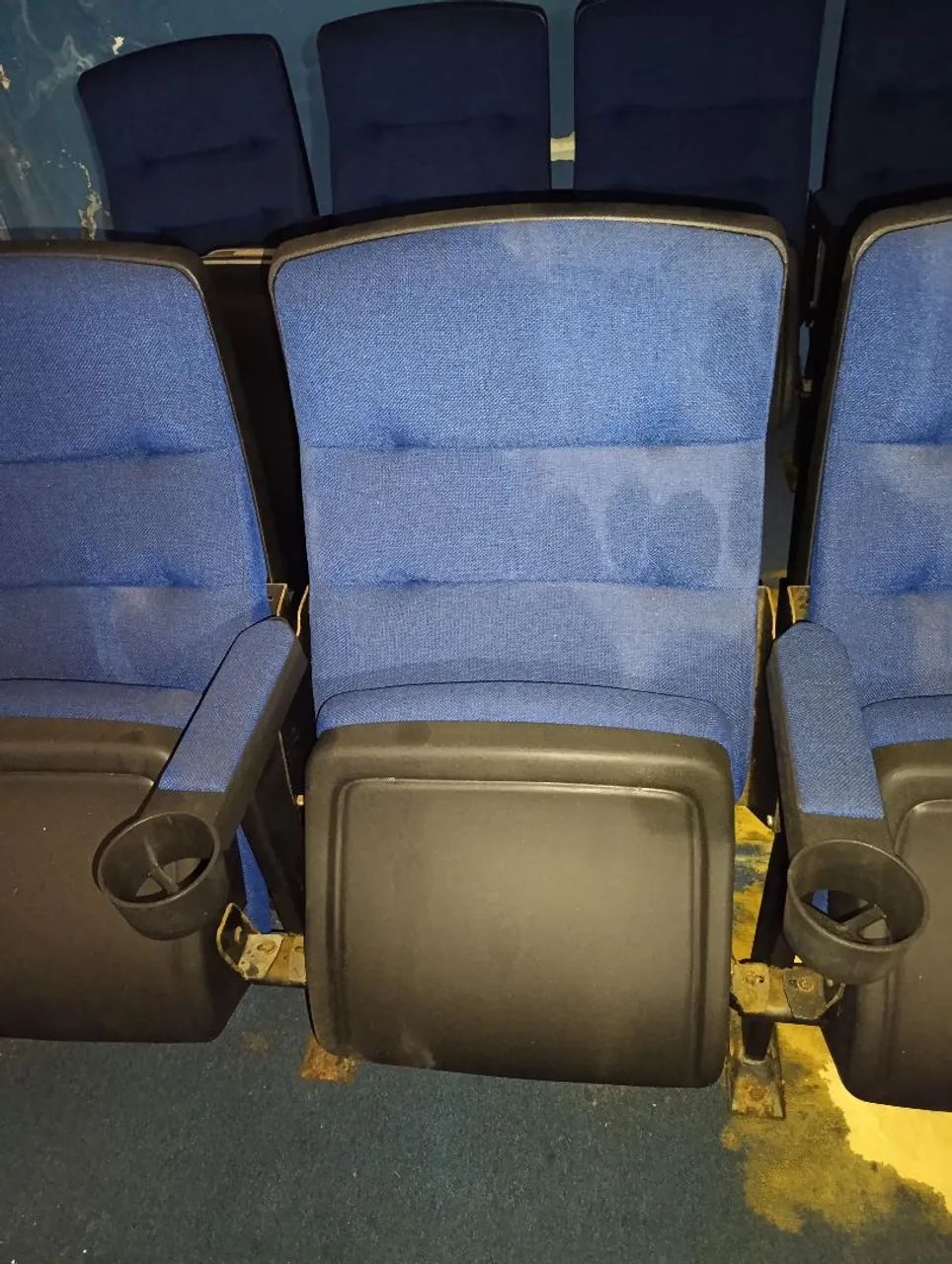 10 Cadeiras de cinema com porta copo, azul