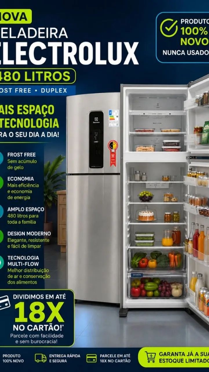 Geladeira eletrolux 480 litros nova