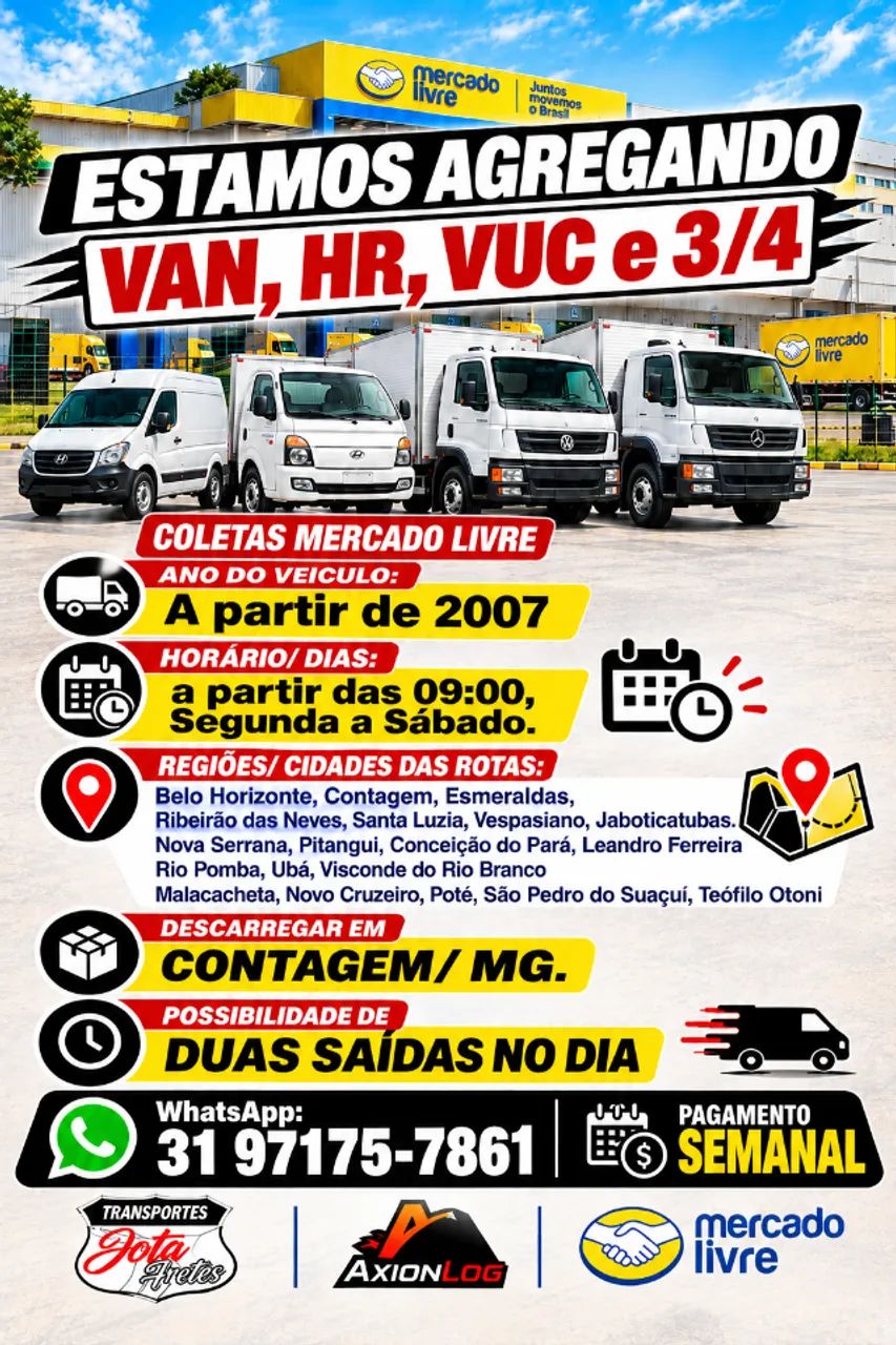 Agregando veiculos COLETAS MELI 