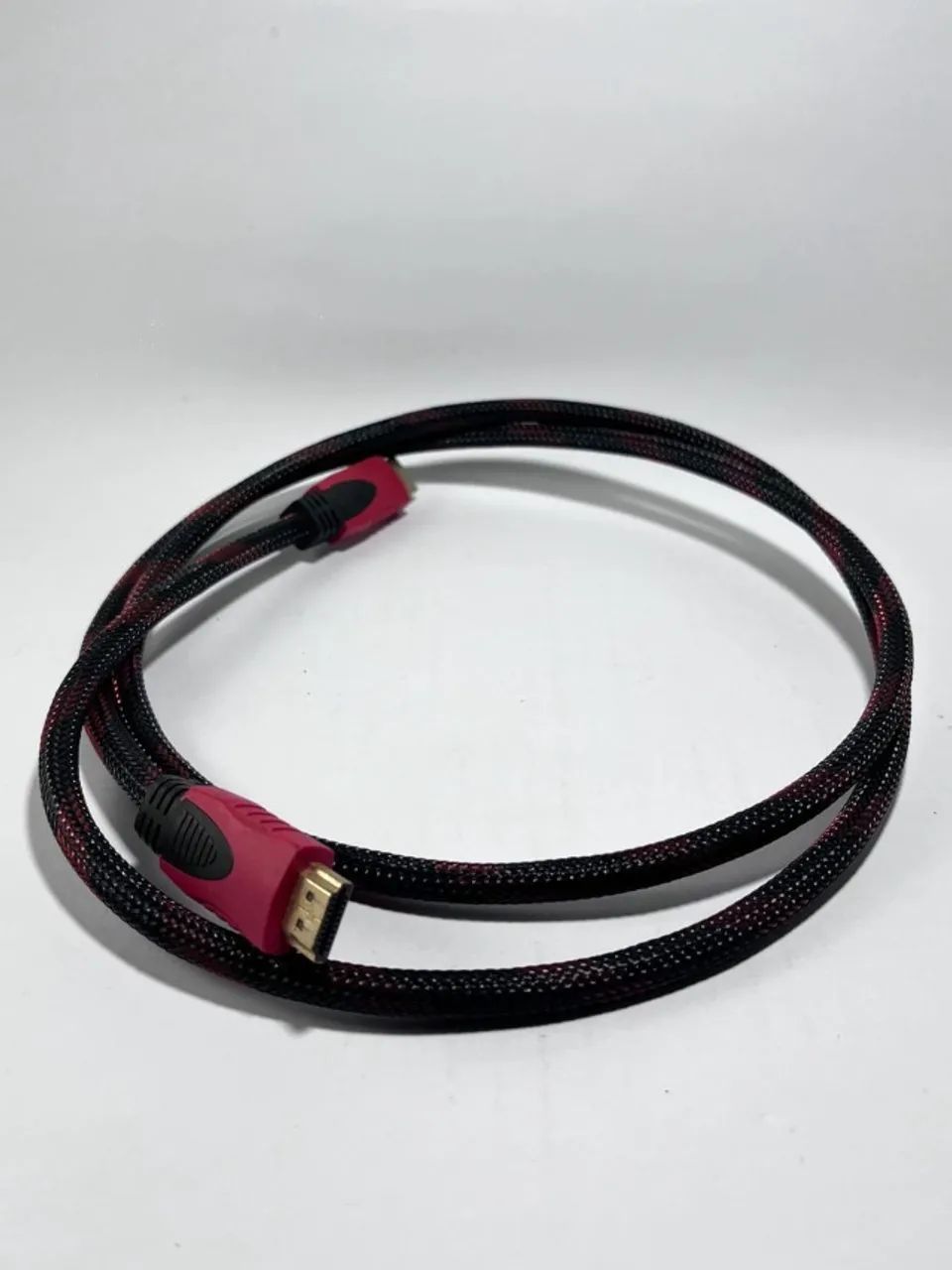 Cabo HDMI Revestido 1,5m Preto e Vermelho- Alta Qualidade | Usado - Foto 4