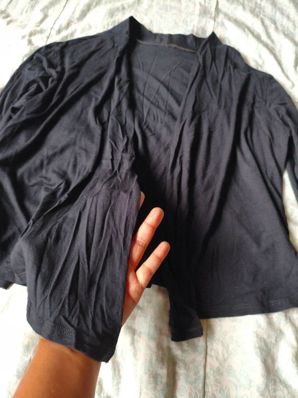 Casaquinho de malha feminino preto M - Foto 3