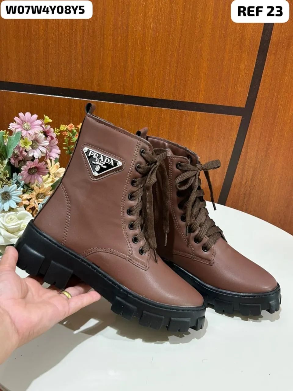 Bota marrom feminina a pronta entrega 