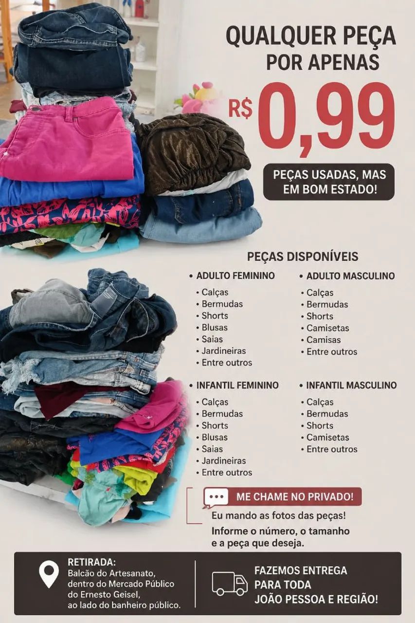 Qualquer peça de roupa por R$ 0,99 - Foto 2