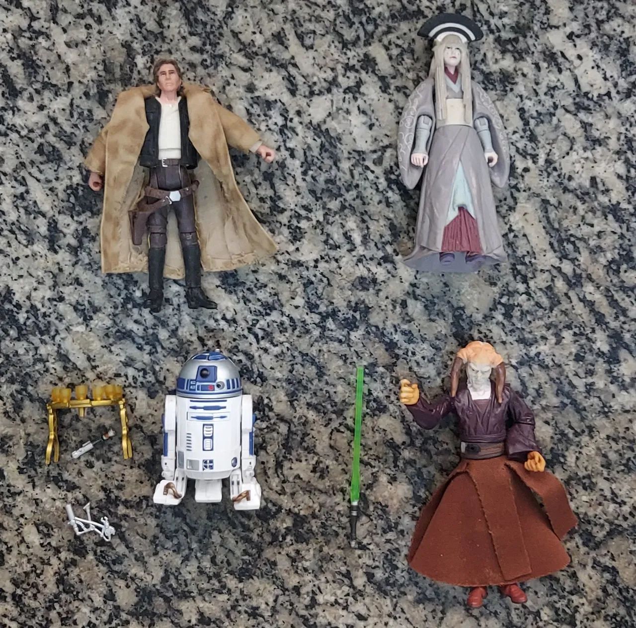 X4 Star Wars - Action Figure - Bonecos - Han Solo, Padmé, R2-D2 Hasbro