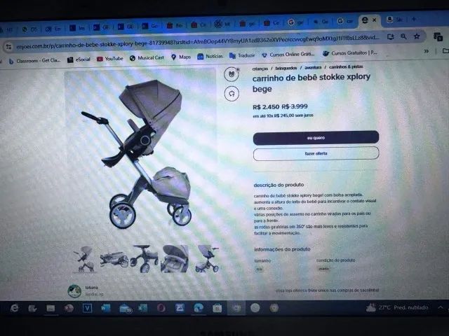 Carrinho de bebè importado super prático - Foto 2