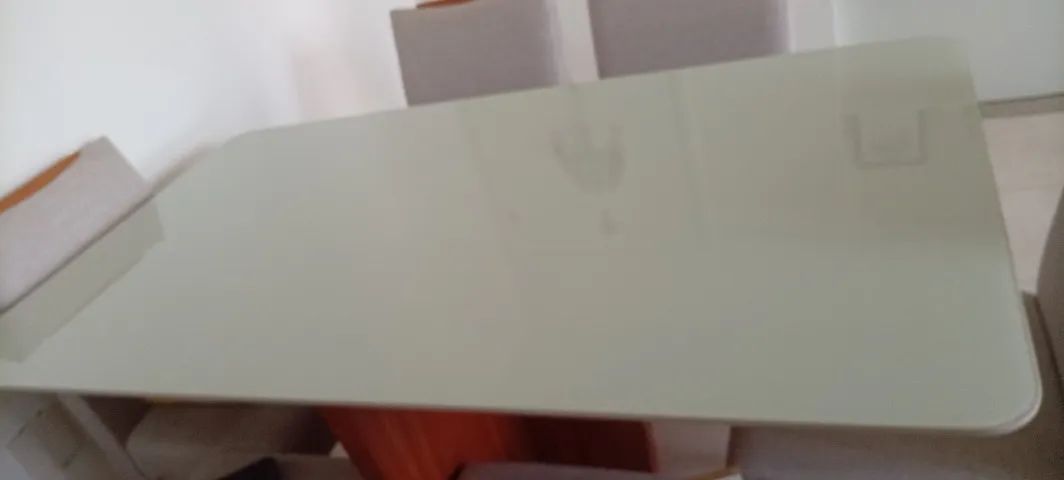 Mesa de jantar retangular, com 6 cadeiras cor cinza-claro - Foto 2