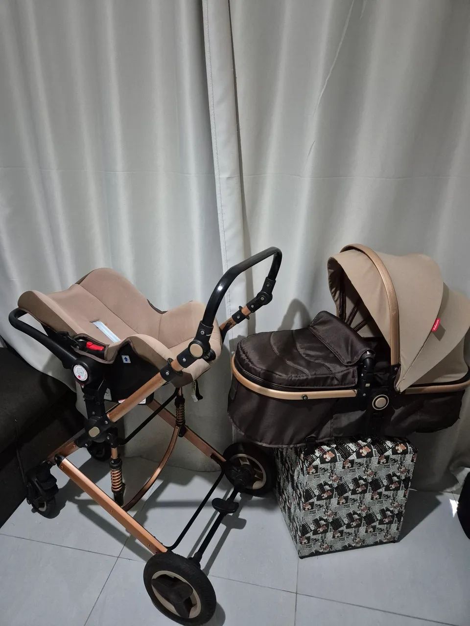 Carrinho Moisés 3 em 1 modelo Europeu  - Foto 2