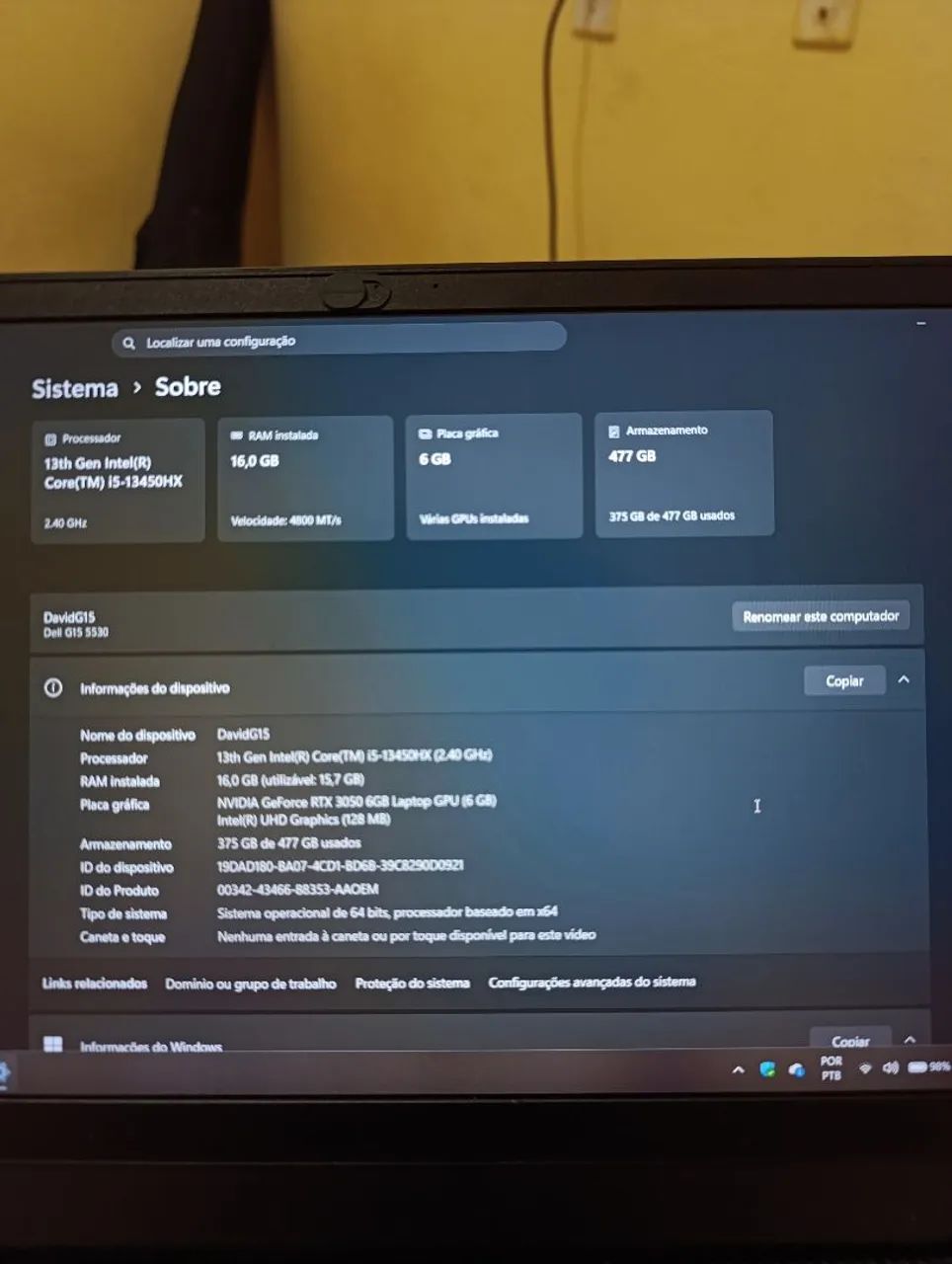 Notebook Dell G15 5530 13° - Foto 5