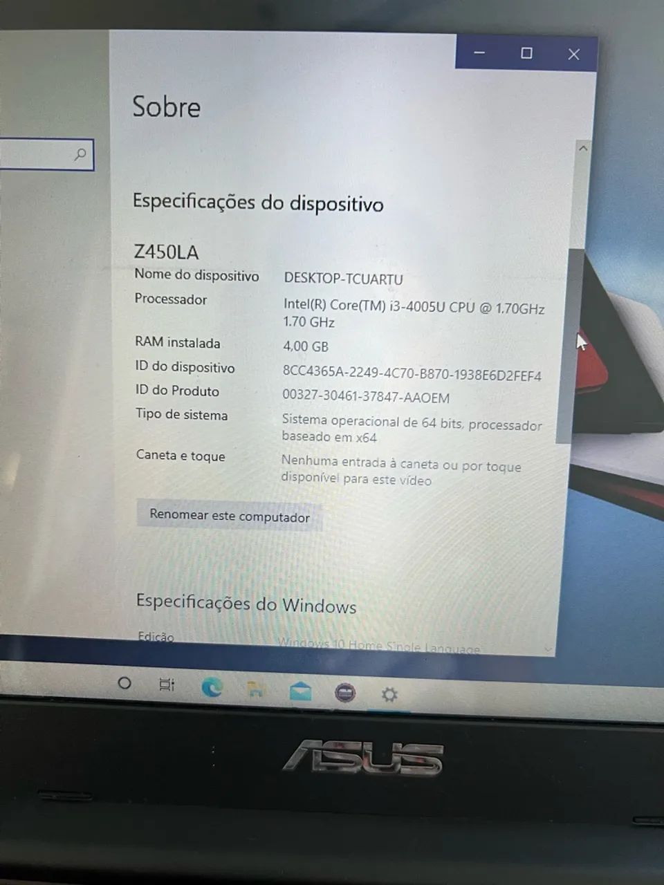 Notebook ASUS i3 4004U, 4GB, SSD 128gb - Foto 3