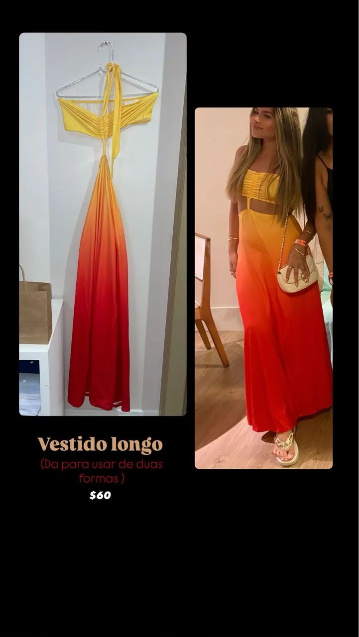 Vestido longo shein 