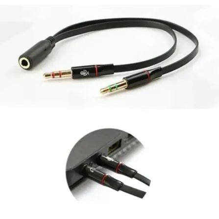 Cabo Adaptador P3 Fêmea para P2 Macho - Para Fone com Microfone Headphone Headset PC - Foto 3