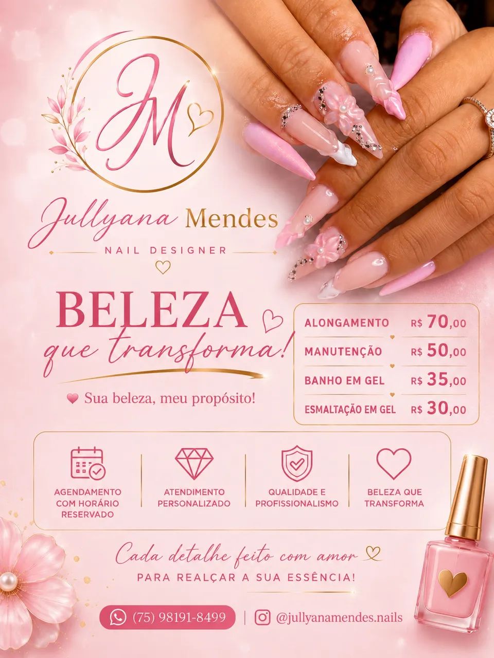 Alongamento em gel 50,00 - Foto 4