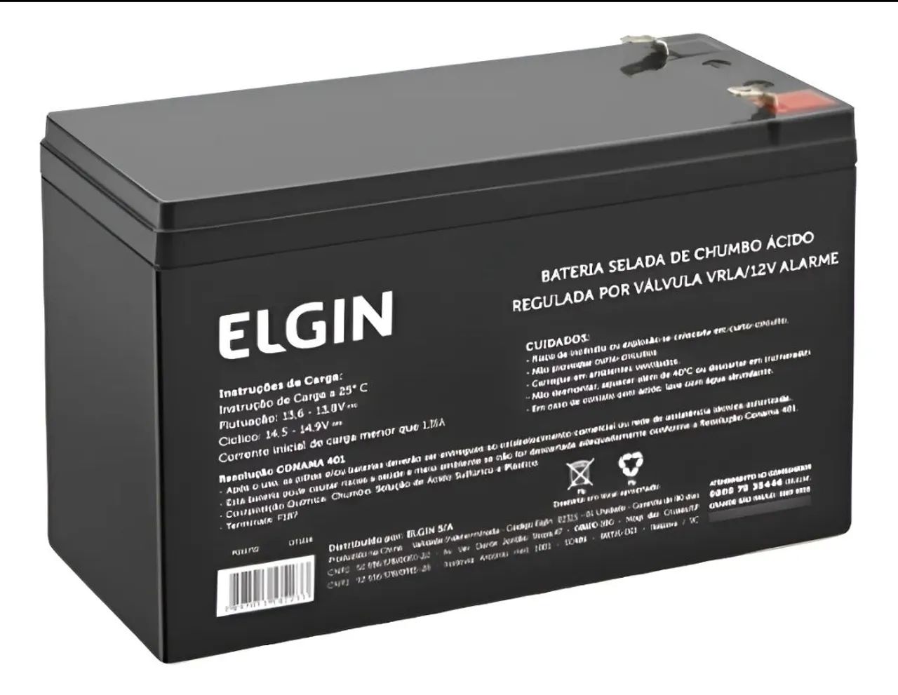 Bateria Nobrake Elgin p/alarme nova selada