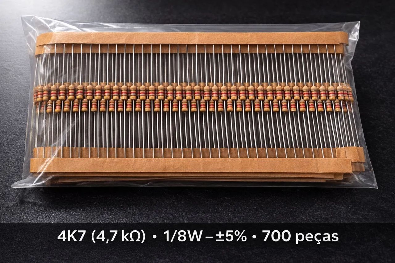 Lote 700 pcs resistores 4k7 1/4W 