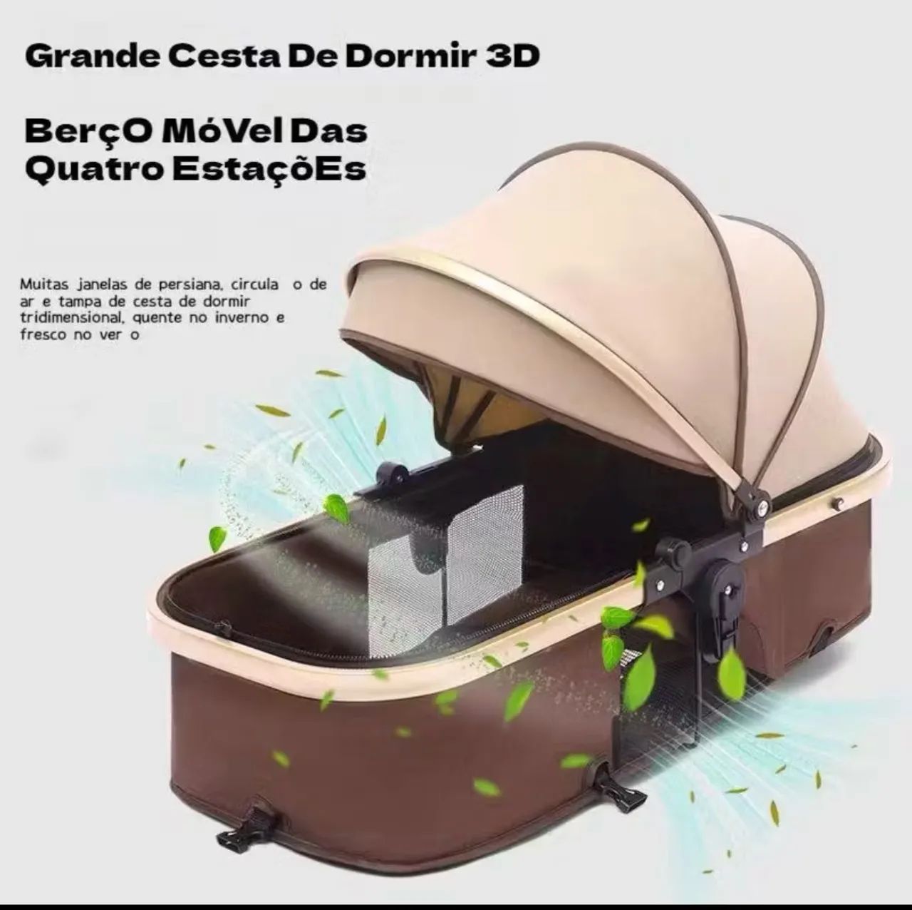 Carrinho Completo 3 EM 1 Com Moisés  - Modelo Europeu Luxo - Foto 2