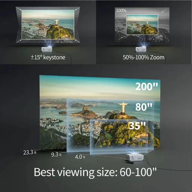 Projetor Wewatch S1: 1080p nativo, suporte 4K, 360 lúmens, Netflix, WiFi e muito mais - Foto 5