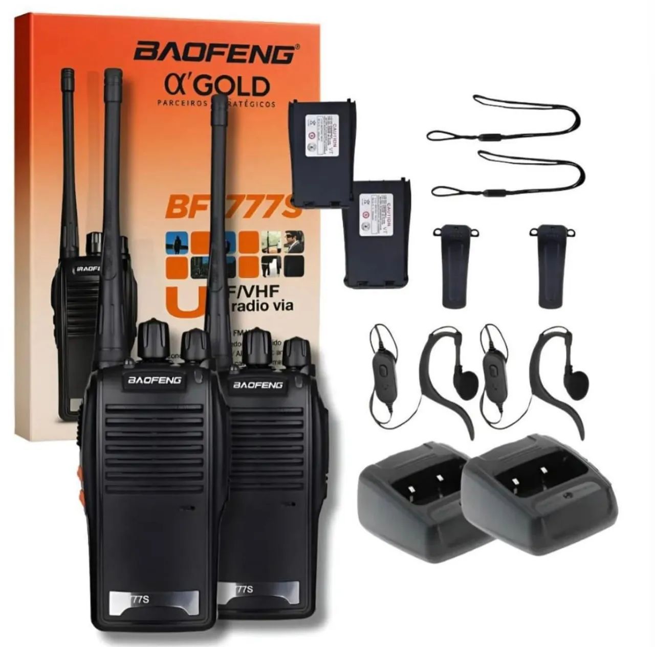 Kit rádio comunicador baofeng 