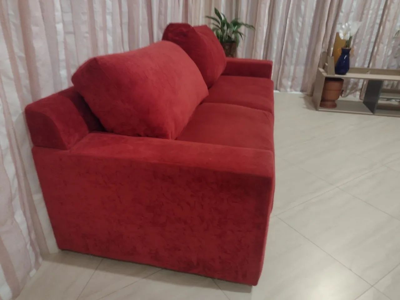 Sofá suede amassadinho conservado - Foto 3