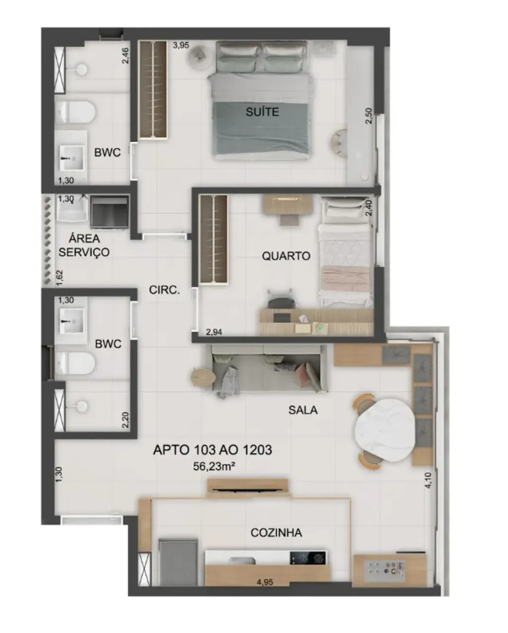 PLANTA 56m²