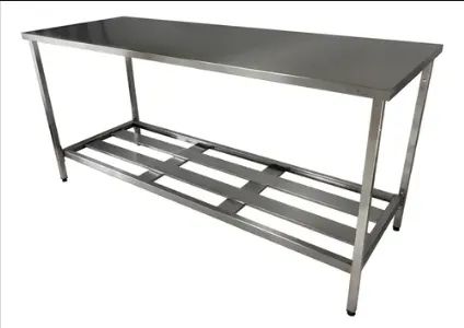 ALN. MESA INOX COM PRATELEIRA - 190 X 0.70
