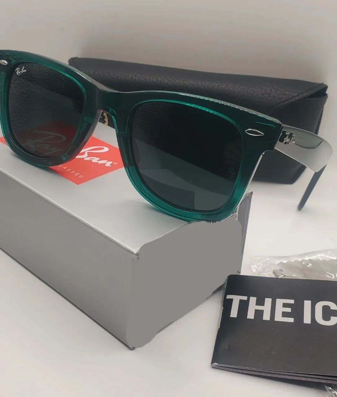 Ray ban wayfarer transparente verde rb2140 oculos de sol green - Foto 2