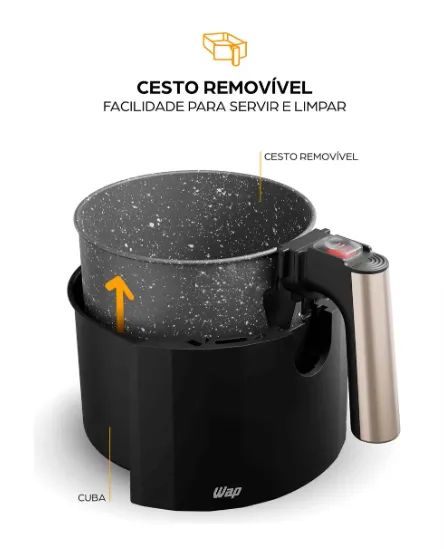 Wap Air Fryer Grand Family Cozinha Fritadeira Elétrica 5l 1500w - Foto 4