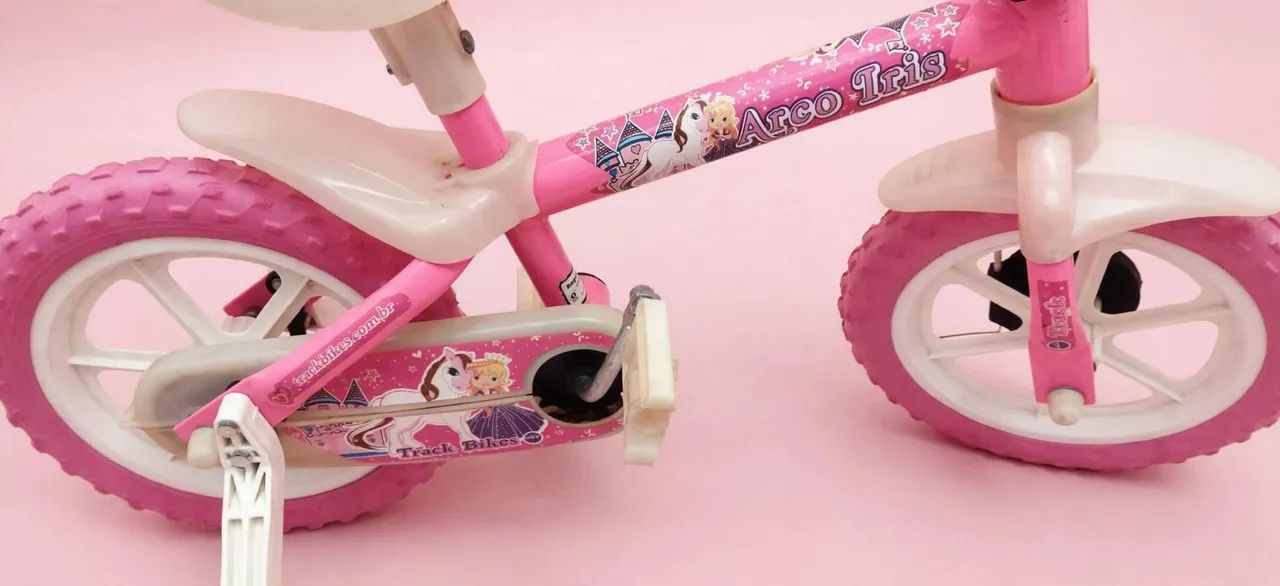 Bicicleta Infantil Aro 12 Arco Íris Rosa_ Track Bikes. - Foto 4