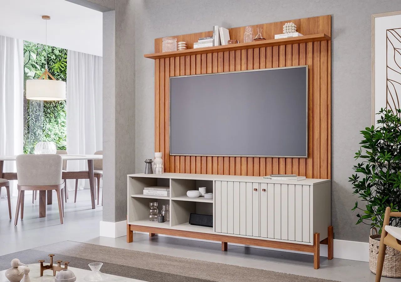 Bancada Holanda + Painel Trend 100% MDF, Ideal para TVs até 70 Polegadas - Entrega Ime - Foto 2